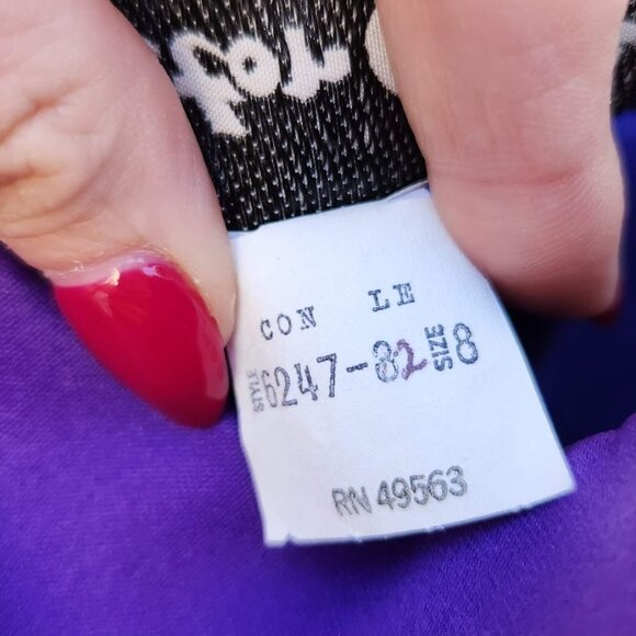 Vintage RARE VICTOR COSTA Royal Purple Strapless Gown with Oversized Bow - Picture 8 of 8